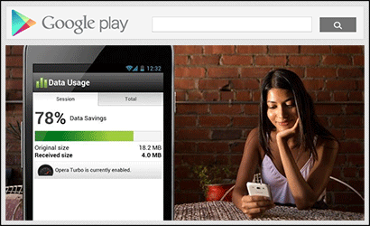 Скріншот фрагмента сторінки мобільного Опери на Гугл Плей (Google Play)